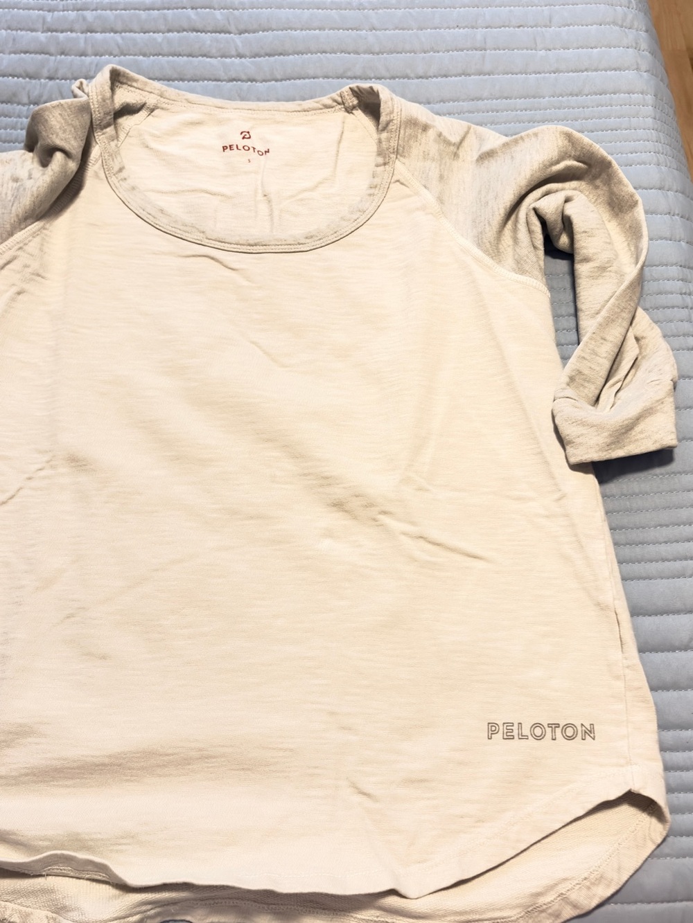 Peloton Light Beige Raglan Athletic Tee